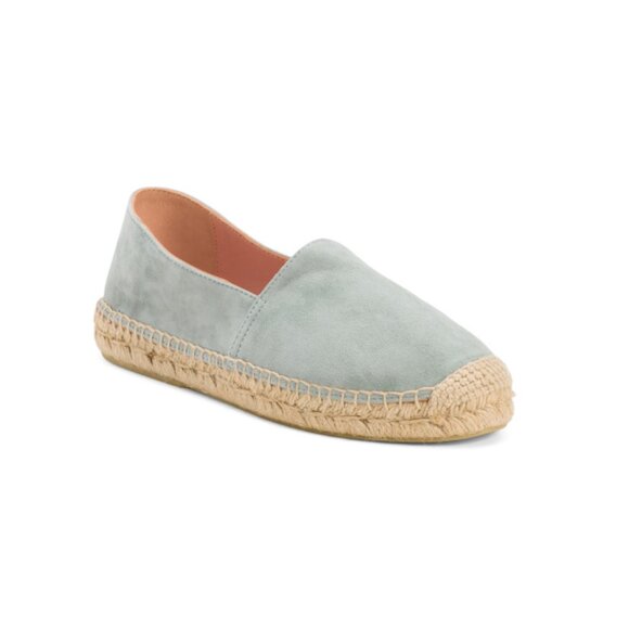 PRETTY BALLERINAS Mint Made In Spain Leather Athena Espadrille Flats - Picture 1 of 2